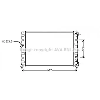 Radiateur, refroidissement du moteur AVA QUALITY COOLING VN2109