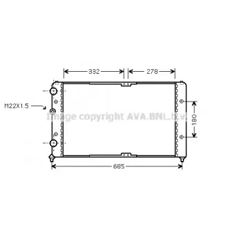 Radiateur, refroidissement du moteur AVA QUALITY COOLING VN2191