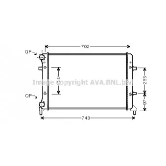 Radiateur, refroidissement du moteur AVA QUALITY COOLING VN2204