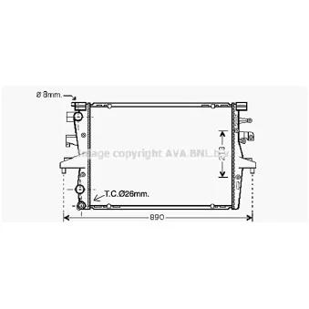 Radiateur, refroidissement du moteur AVA QUALITY COOLING VN2230