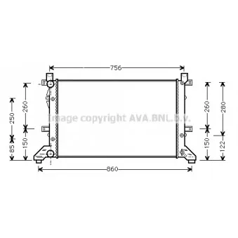 Radiateur, refroidissement du moteur AVA QUALITY COOLING VN2250