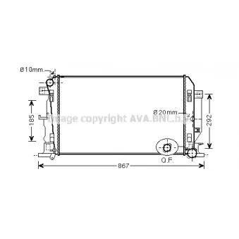 Radiateur, refroidissement du moteur AVA QUALITY COOLING VN2282