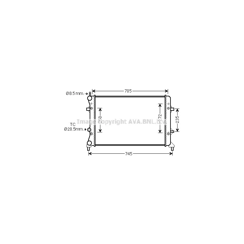 Radiateur, refroidissement du moteur AVA QUALITY COOLING VN2359