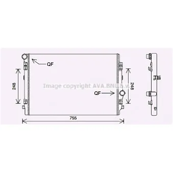 Radiateur, refroidissement du moteur AVA QUALITY COOLING VN2398