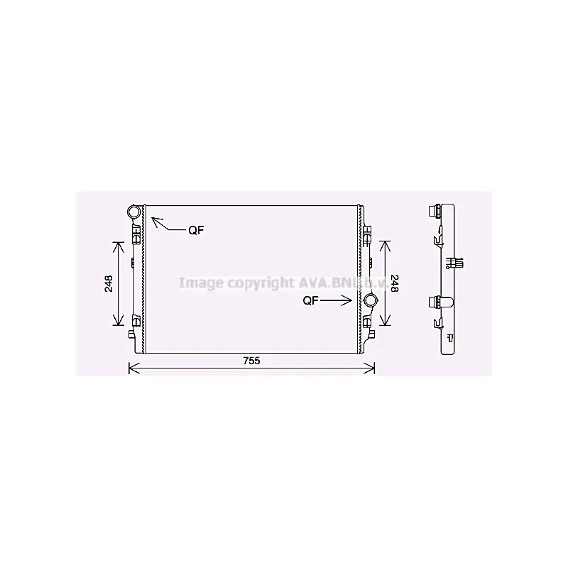 Radiateur, refroidissement du moteur AVA QUALITY COOLING VN2398