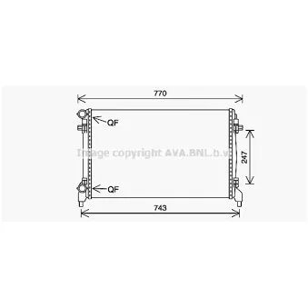 Radiateur, refroidissement du moteur AVA QUALITY COOLING VN2402