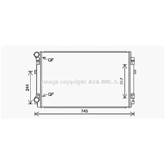 Radiateur, refroidissement du moteur AVA QUALITY COOLING VN2404