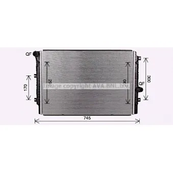 Radiateur, refroidissement du moteur AVA QUALITY COOLING VN2414