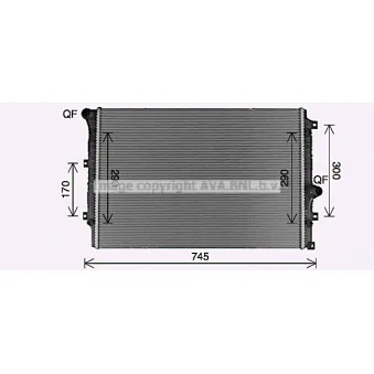 Radiateur, refroidissement du moteur AVA QUALITY COOLING VN2428