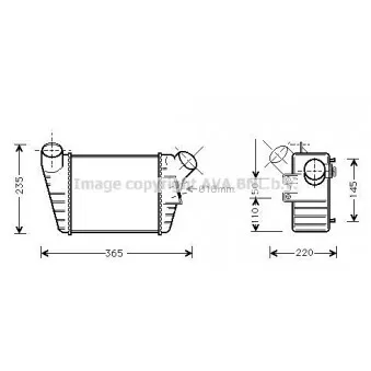 Intercooler, échangeur AVA QUALITY COOLING VN4182