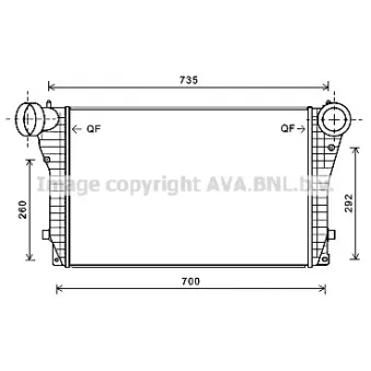 Intercooler, échangeur AVA QUALITY COOLING VN4319