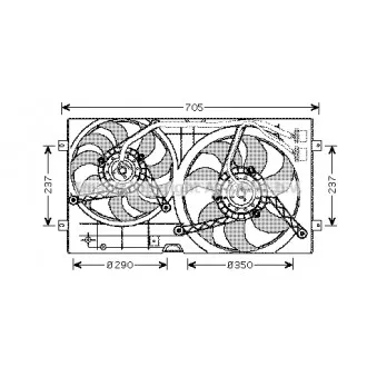 Ventilateur, refroidissement du moteur AVA QUALITY COOLING VN7503