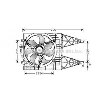 Ventilateur, refroidissement du moteur AVA QUALITY COOLING VN7507