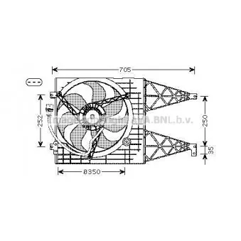 Ventilateur, refroidissement du moteur AVA QUALITY COOLING VN7513