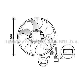 Ventilateur, refroidissement du moteur AVA QUALITY COOLING VN7537