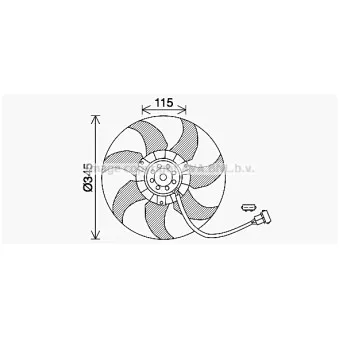 Ventilateur, refroidissement du moteur AVA QUALITY COOLING VN7541