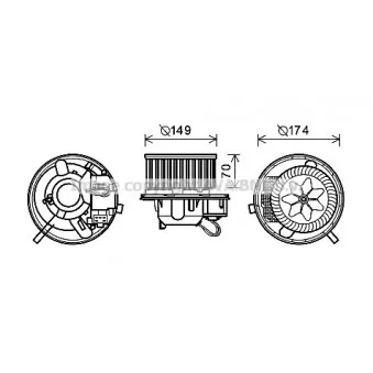 Moteur électrique, pulseur d'air habitacle AVA QUALITY COOLING VN8339
