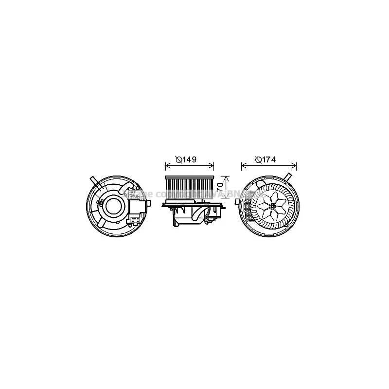 Moteur électrique, pulseur d'air habitacle AVA QUALITY COOLING VN8341