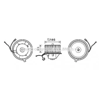 Moteur électrique, pulseur d'air habitacle AVA QUALITY COOLING VN8349