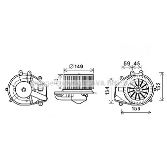Moteur électrique, pulseur d'air habitacle AVA QUALITY COOLING VN8352