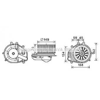 Moteur électrique, pulseur d'air habitacle AVA QUALITY COOLING VN8353