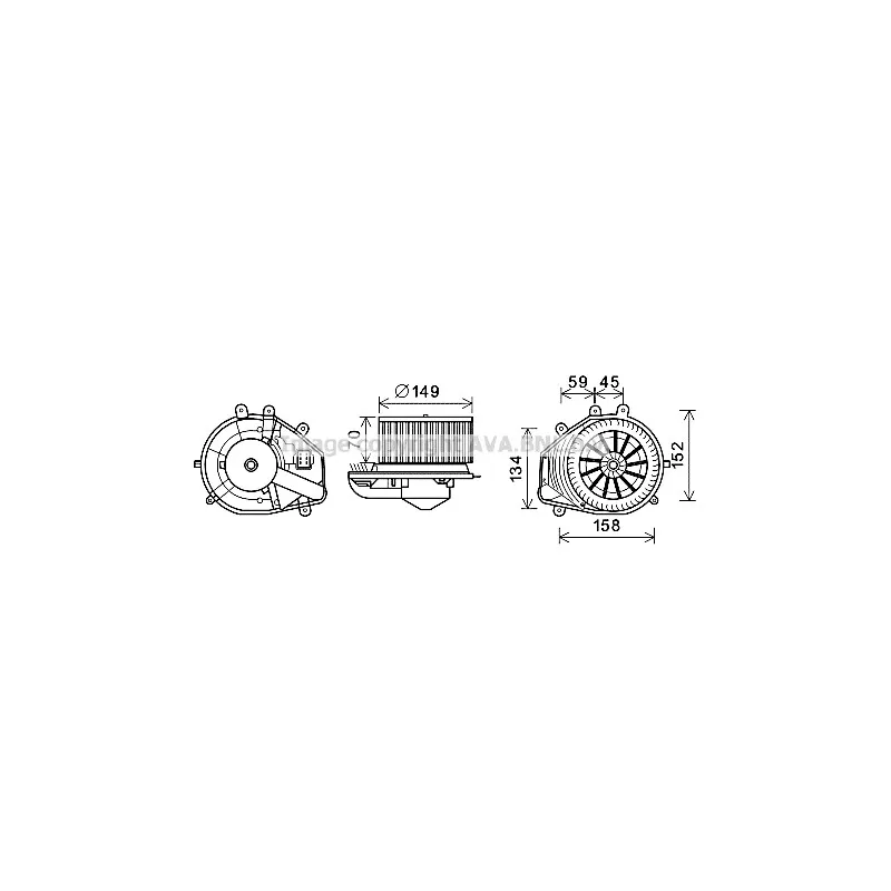 Moteur électrique, pulseur d'air habitacle AVA QUALITY COOLING VN8353