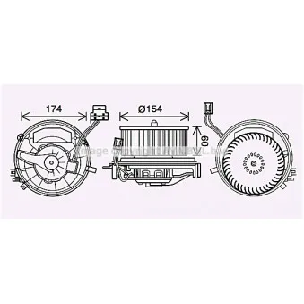 Moteur électrique, pulseur d'air habitacle AVA QUALITY COOLING VN8399