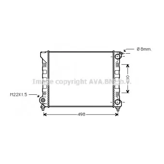 Radiateur, refroidissement du moteur AVA QUALITY COOLING VNA2040