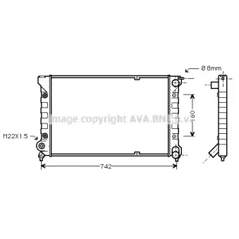 Radiateur, refroidissement du moteur AVA QUALITY COOLING VNA2041