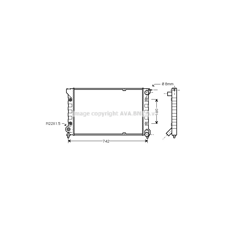 Radiateur, refroidissement du moteur AVA QUALITY COOLING VNA2041