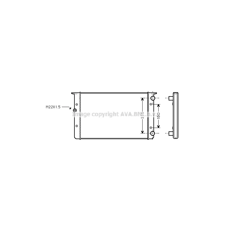 Radiateur, refroidissement du moteur AVA QUALITY COOLING VNA2105