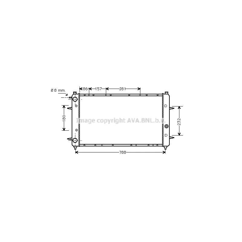 Radiateur, refroidissement du moteur AVA QUALITY COOLING VNA2114