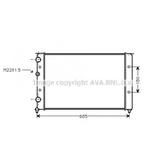 Radiateur, refroidissement du moteur AVA QUALITY COOLING VNA2124