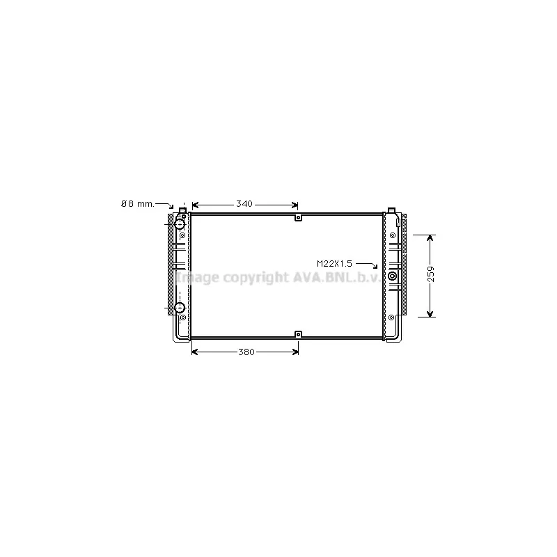 Radiateur, refroidissement du moteur AVA QUALITY COOLING VNA2149