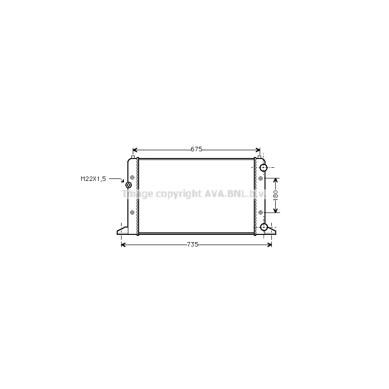 Radiateur, refroidissement du moteur AVA QUALITY COOLING VNA2160
