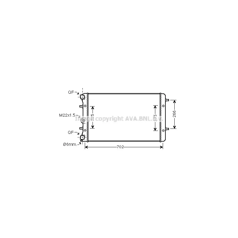 Radiateur, refroidissement du moteur AVA QUALITY COOLING VNA2174