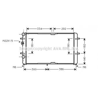 Radiateur, refroidissement du moteur AVA QUALITY COOLING VNA2180