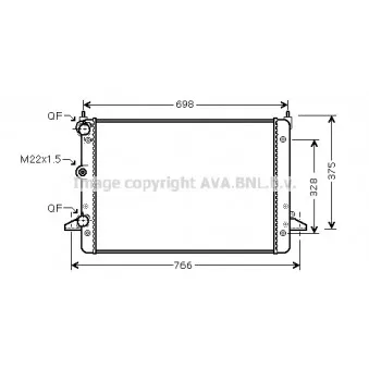 Radiateur, refroidissement du moteur AVA QUALITY COOLING VNA2184