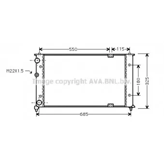 Radiateur, refroidissement du moteur AVA QUALITY COOLING VNA2192