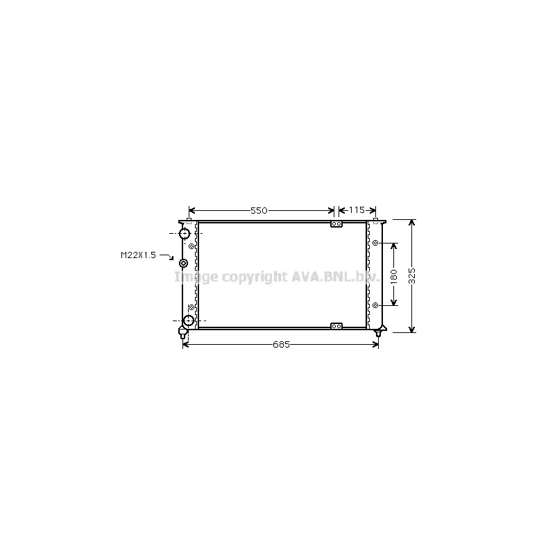 Radiateur, refroidissement du moteur AVA QUALITY COOLING VNA2192