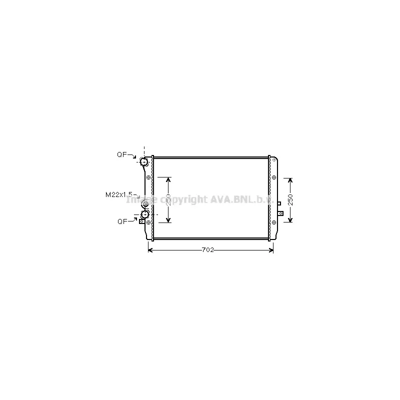 Radiateur, refroidissement du moteur AVA QUALITY COOLING VNA2193