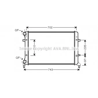 Radiateur, refroidissement du moteur AVA QUALITY COOLING VNA2205