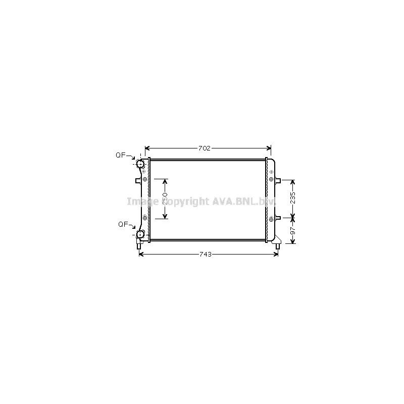 Radiateur, refroidissement du moteur AVA QUALITY COOLING VNA2205