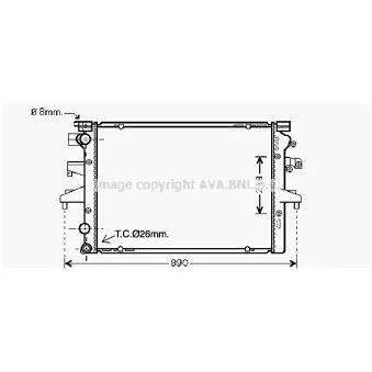 Radiateur, refroidissement du moteur AVA QUALITY COOLING VNA2231