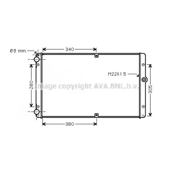 Radiateur, refroidissement du moteur AVA QUALITY COOLING VNA2245