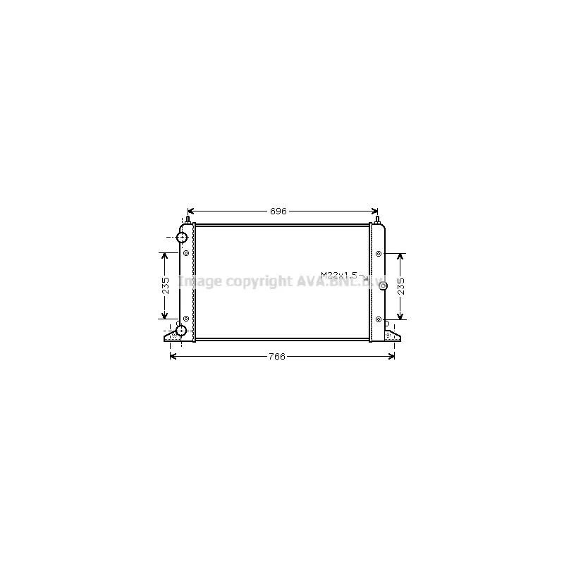 Radiateur, refroidissement du moteur AVA QUALITY COOLING VNA2247