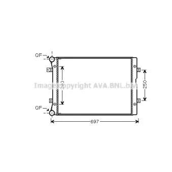 Radiateur, refroidissement du moteur AVA QUALITY COOLING VNA2283