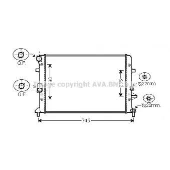 Radiateur, refroidissement du moteur AVA QUALITY COOLING VNA2289
