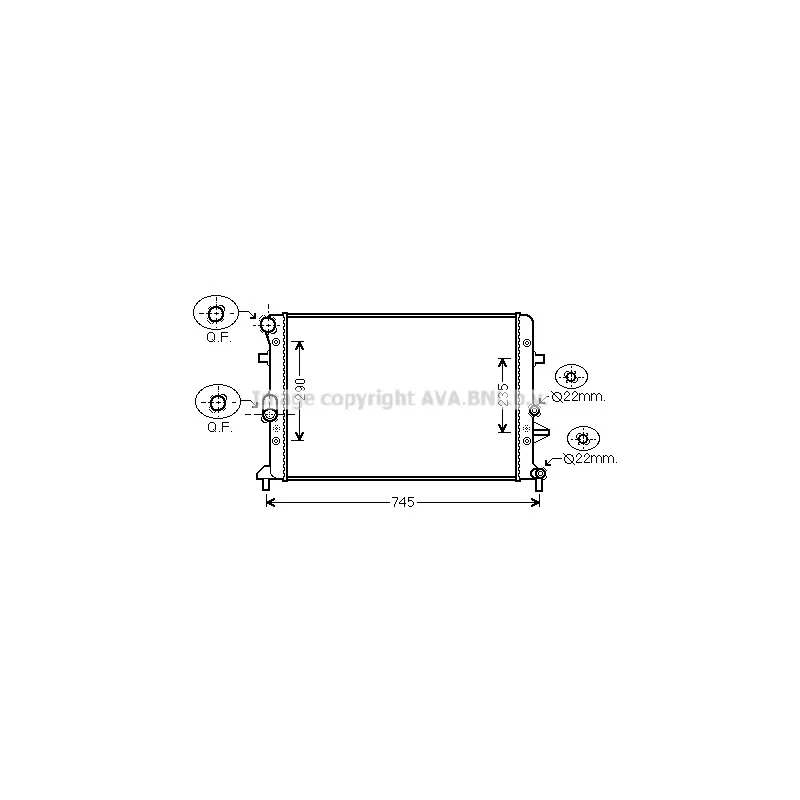 Radiateur, refroidissement du moteur AVA QUALITY COOLING VNA2289
