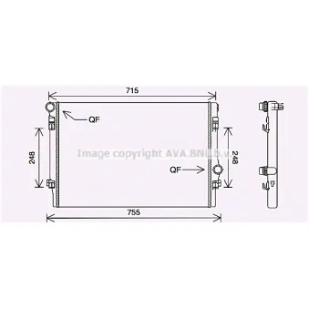 Radiateur, refroidissement du moteur AVA QUALITY COOLING VNA2336